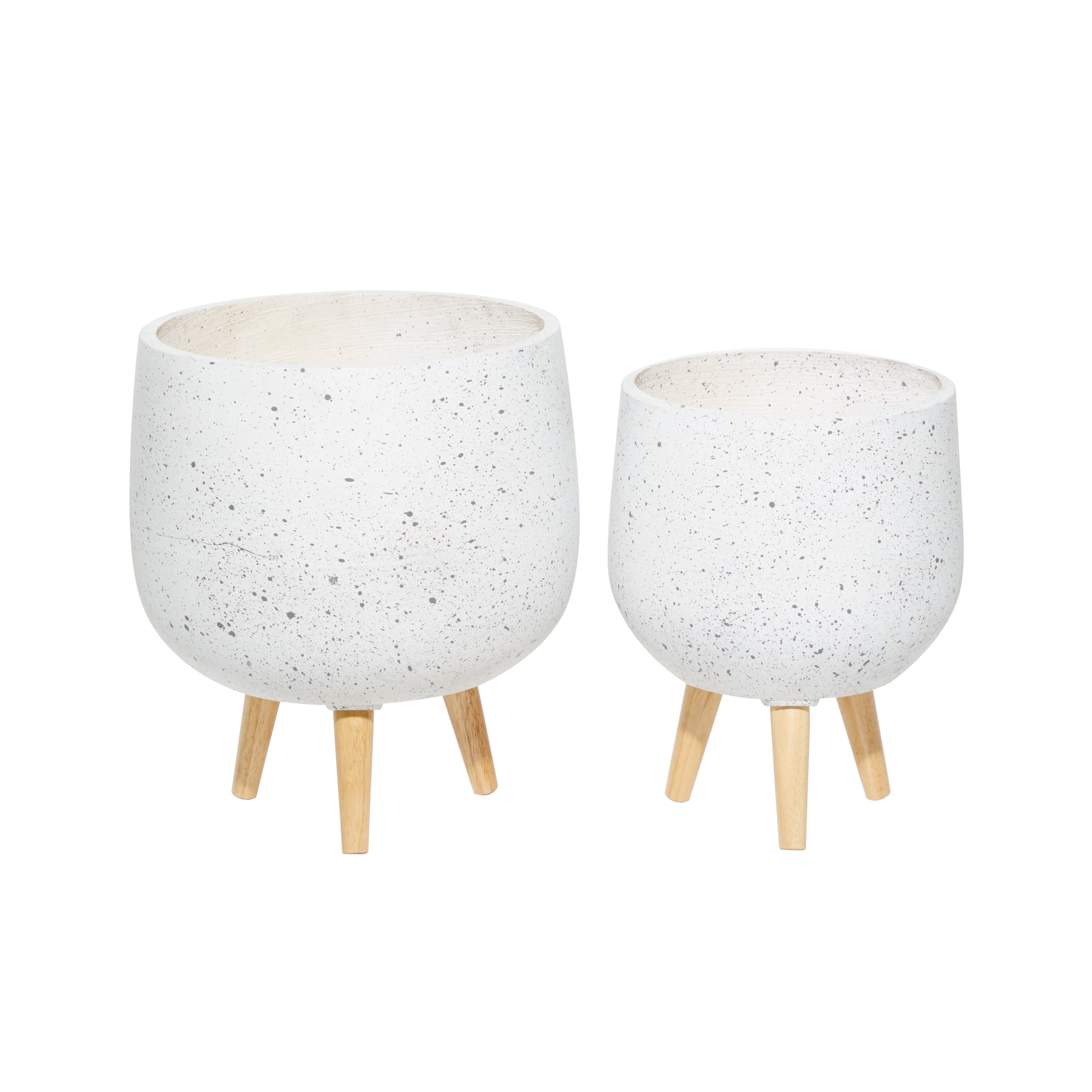 DecMode 15 In. Planter, MGO, White, 2 - Pieces