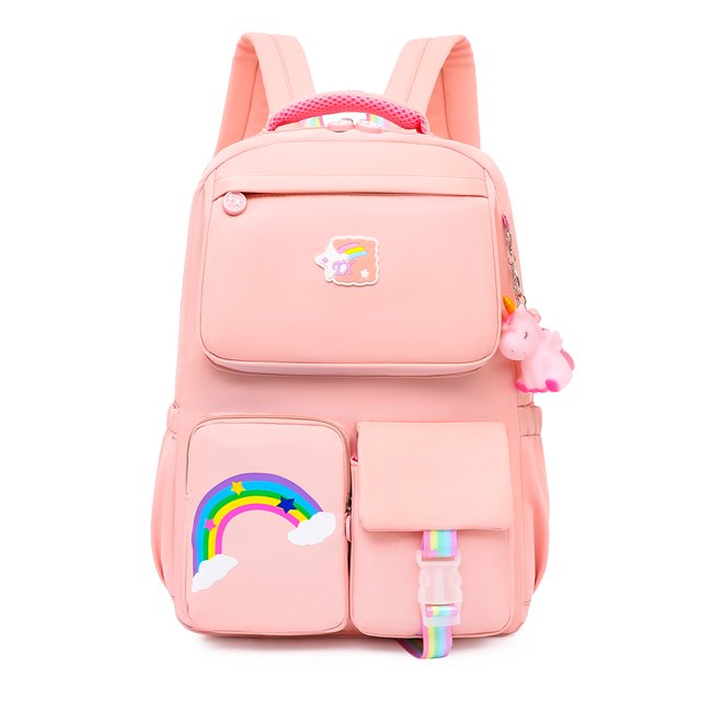 Mochila de moda coreana Arco iris Hombro Adolescente Mochila escolar (Rosa) Likrtyny Para estrenar