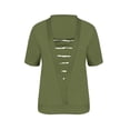 thumbnail image 4 of Agkizg Women's Fake Two-Piece Blouse Crew Neck Short Sleeve Printed Casual Fashion Summer Top, 4 of 5