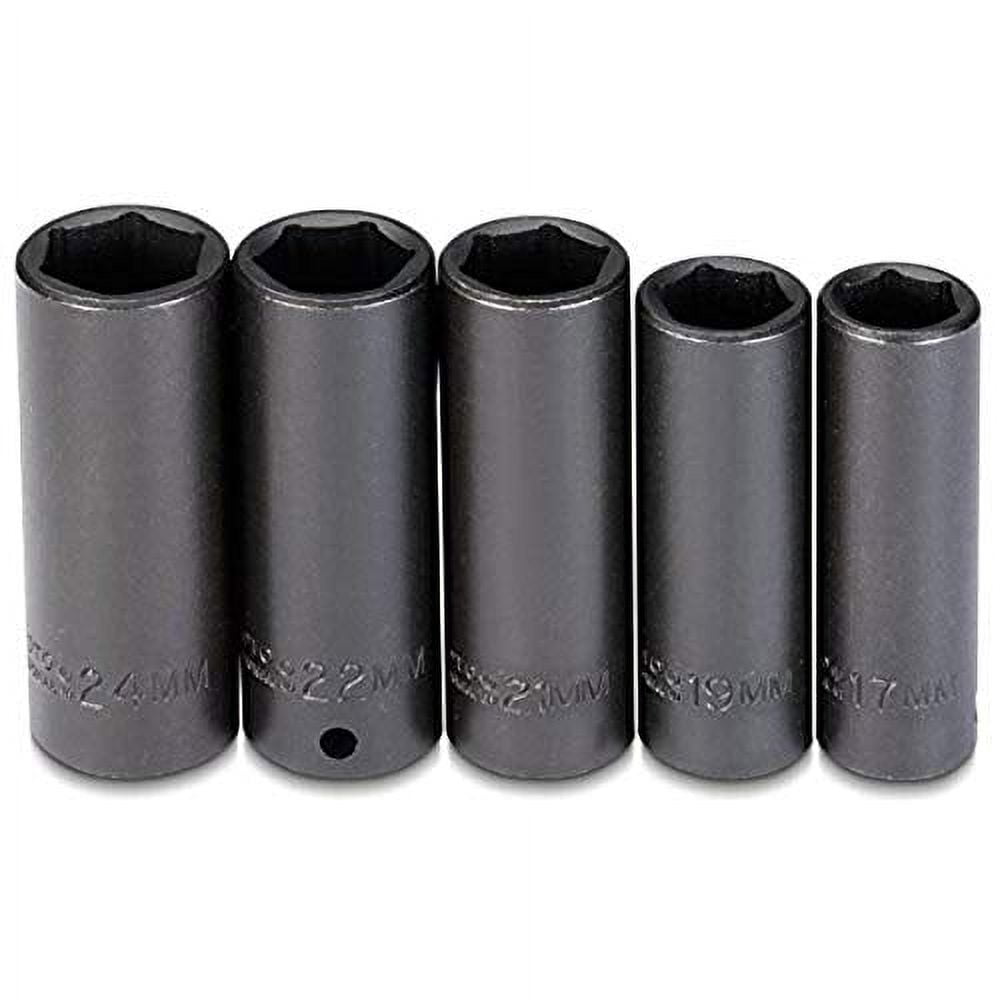 Proto 1/2In Drive 6Pt Deep Metric Impact Socket Set 5Pc