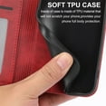 thumbnail image 6 of Tarise for Apple iPhone 13 Cases Covers, PU Leather Shockproof Flip Folding Kickstand Card Holder Pocket Wallet Wrist Strap Handbag Magnetic Closure Women Men Case Cover for iPhone 13 6.1 inch, Red, 6 of 8