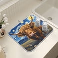 thumbnail image 7 of Ryvnso Highland Cattle Oil Pattern Dish Drying Mat for Kitchen Countertop 16x18 Small Dish Pad Drainer Rack Dish Sink Mats, 7 of 7