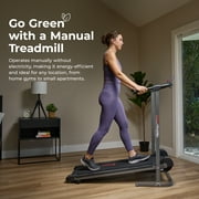 Sunny Health & Fitness Smart Foldable Manual Treadmill with Fixed Incline, Trainer Led Workouts & Performance Tracking via Bluetooth SunnyFit App - SF-T1407SMART