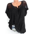 thumbnail image 1 of Embroidered Top Lace V-neck Short Sleeve Bat Shirt Fashion Ladies Top, 1 of 4
