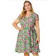 thumbnail image 4 of Women's Plus Size Dress V Neck Belted Summer Floral Dresses Olive Green 2X, 4 of 7