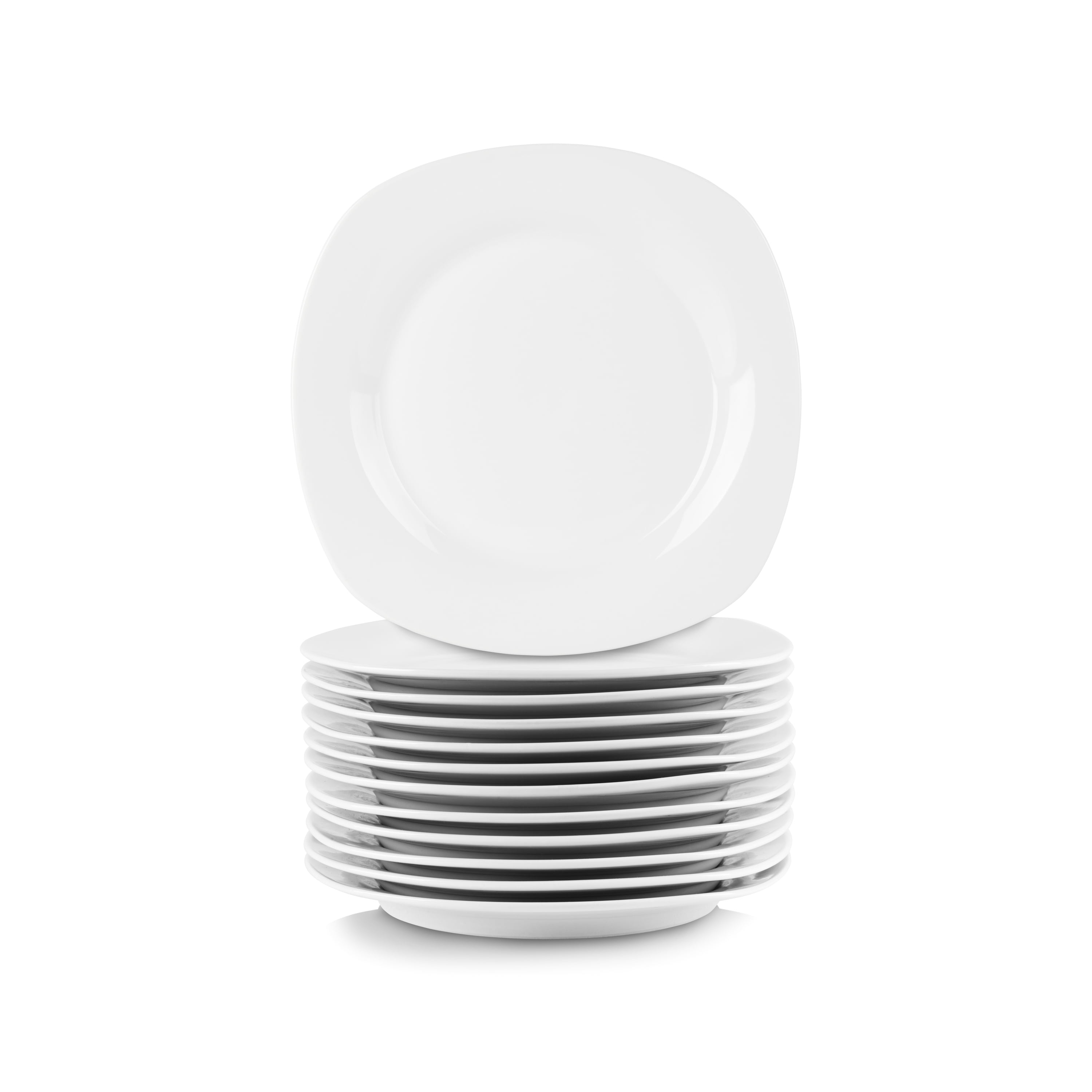 10 Strawberry Street 10' Catering Square Ceramic Dinner Plate, Set of 12, White