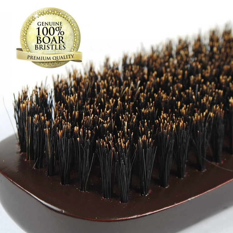 WavEnforcer Military Brush, Firm Pure Boar Bristles, Stimulates