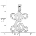 thumbnail image 4 of Sterling Silver Rhodium-Plated Letter E Initial Pendant Made In United States xna518ss/e, 4 of 5
