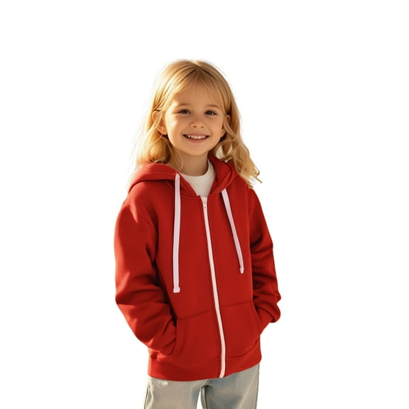 Kids Boys Hoodie Kids Red Zip Hoodie Long Sleeve Pullover Hoodie Sweatshirt Winter Clothes 9-10 Years Old Girl Clothes