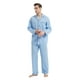 thumbnail image 2 of GLOBAL Conjuntos de Pijamas de Algodón para Hombre, Ropa de Dormir de Manga Larga con Botones, Ropa de Dormir Cómoda, Conjunto de Pijama Suave Elegante Azul XXL, 2 of 7