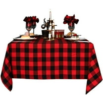 Red And Black Table Cloth Gingham Pattern Tablecloth Table Cover For Dining Room Washable Rectangular Table Cloth Christmas Holiday Decoration