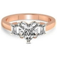 thumbnail image 3 of 1 Carat IGI Certified Heart Shape Lab Grown Diamond Engagement Ring | 14K Rose Gold |Dianna Three Stone Side Trapezium Diamond Ring | FG-VS1-VS2 Quality Friendly Diamonds, 3 of 5