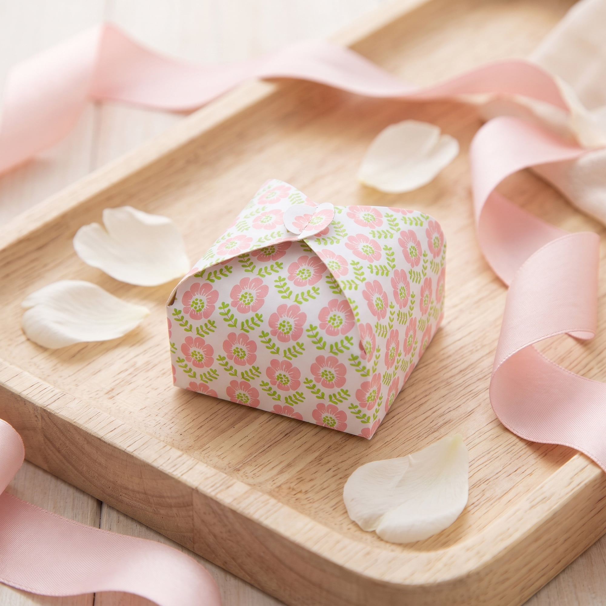 Unique Bargains 10Pcs Elegant Tiny Empty Square Treats Box Light Pink 3"x3"x1.4"