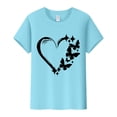 thumbnail image 4 of KBZDBZC Tshirts Shirts for Women Women's Love Butterfly Print Round Neck Short Sleeve T Shirt Top Womens Tops (Light Blue,XXXL), 4 of 4