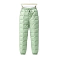 thumbnail image 5 of Sunnin Womens Quilted Puffer Pants Winter Snow Pants Drawstring Elastic Waist Cuffed Ankle Side Pockets Trousers, 5 of 6