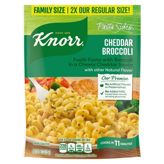 2 Pack - Knorr Pasta Sides Cheddar Broccoli Family Size - 8.3 oz