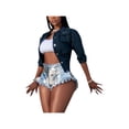 thumbnail image 1 of Opperiaya Women's Shiny Metallic High Waist Ruffle Trim Shorts, 1 of 10