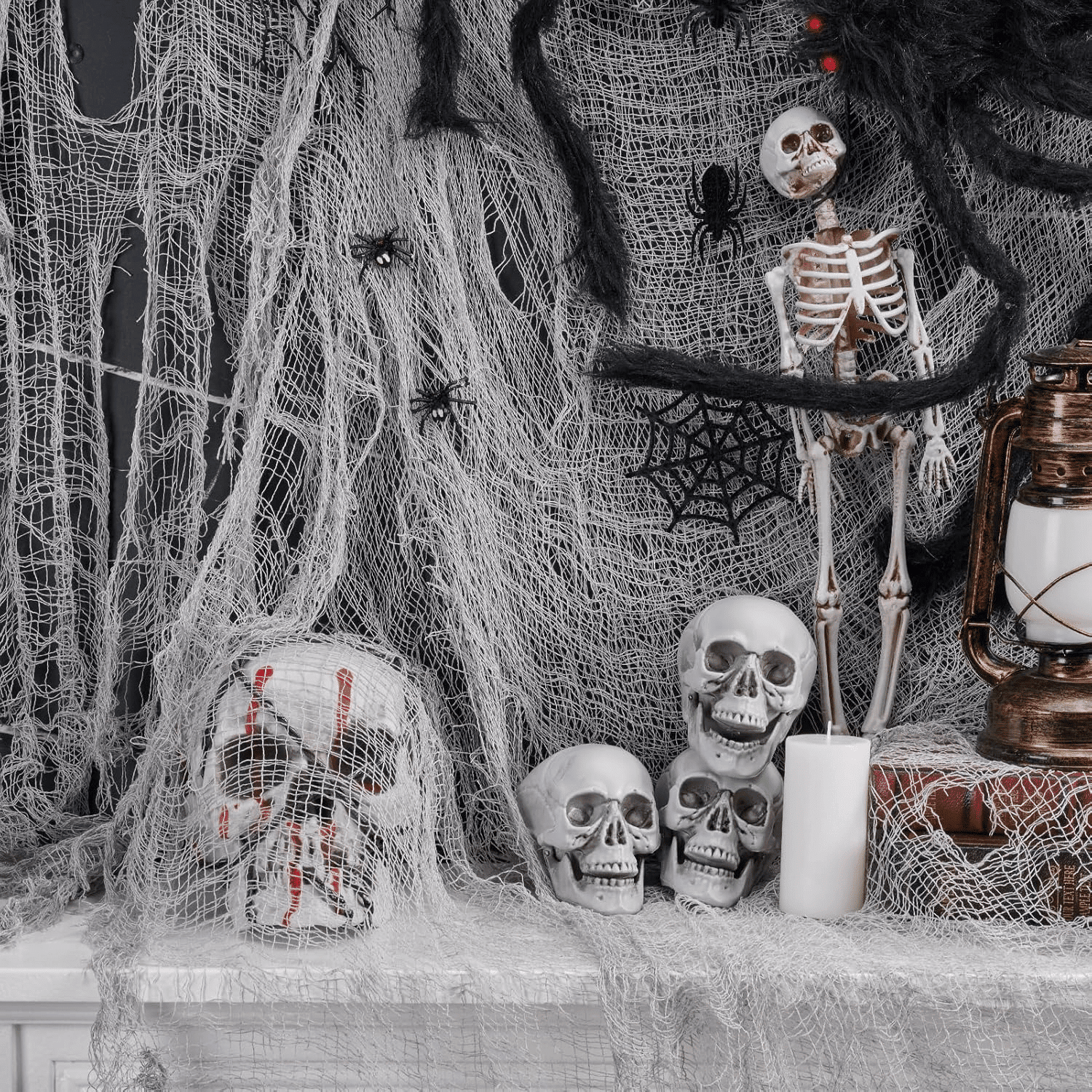 315x78.7 Inch Halloween Creepy Cloth Gauze Fabric for Spooky Party Decor