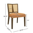 thumbnail image 2 of Christopher Knight Home Mid-Century Modern Rattan Dining Chairs, Upholstered Side Chairs, Solid Wood, Walnut+Caramel, Set of 2, 2 of 7