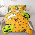 thumbnail image 1 of YST Halloween Pumpkin Comforter Set, 7-Piece, Cartoon Ghost Theme, Full Size, 1 of 5