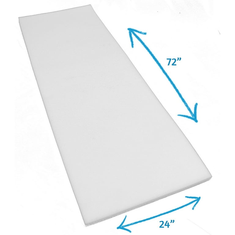 AK Trading Co. Foam Padding 0.5 inch (Half inch) x 24 inch x 72 inch, White