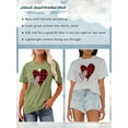 thumbnail image 5 of Anbech Heart Printed T-Shirt for Women Casual Graphic Junior Girls Short Sleeve Tee Tops with Crew Neck, 5 of 10