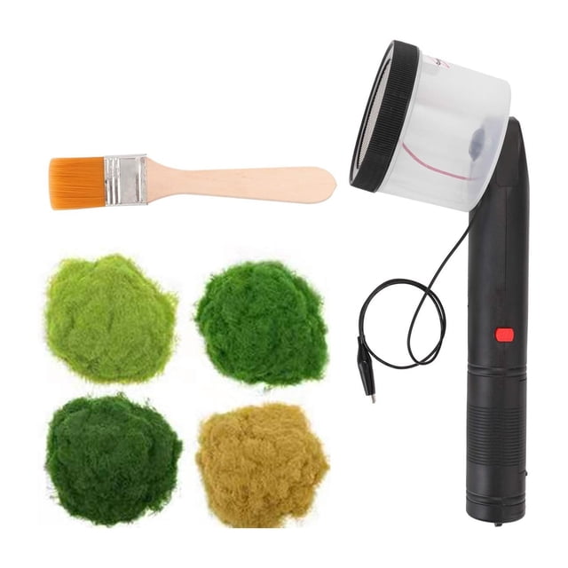 Accesorios para mesa de arena para máquina de césped estático, manualidades de bricolaje, máquina de flocado electrostático para caja de joyería ferro 6 bolsas de hierba en polvo