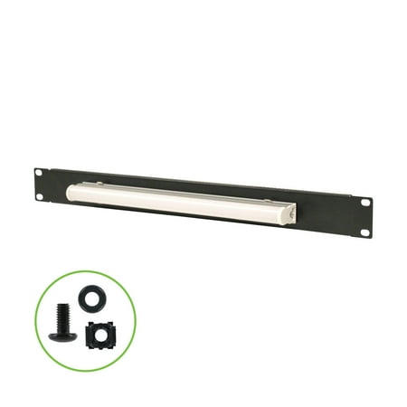 19' Rack Light - NavePoint 1U Steel Panel Light for standard 19 Inch Server Cabinet Rack Lighting Panel Black