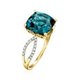 thumbnail image 3 of Ross-Simons 4.90 Carat London Blue Topaz and .11 ct. t.w. Diamond Ring in 14kt Yellow Gold, Women's, Adult, 3 of 6