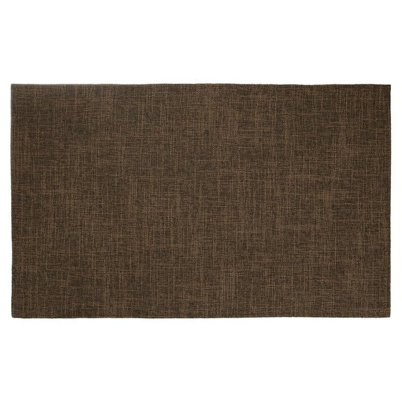 Uxcell 4pcs Linen Fabric Placemat 12" x 18" Polyester Rectangle Place Mats, Dark Brown