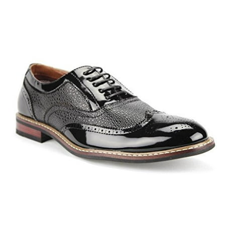 - Ferro Aldo Men's 139001P Formal Wing Tip Patent Leather Dress Oxfords Shoes
