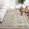 thumbnail image 3 of Volkmi Vintage Floral Area Rug – 5x7ft Camel,Washable and Collapsible Thin Low Pile Carpet for Living Room, Bedroom, Kitchen,Non-Slip TPR Backing– USA Specification, 3 of 8