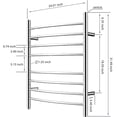 thumbnail image 5 of Towel Warmer 8 Bar Plug-in Curved Bath Towel Heater Towel Warmer for Bathroom Plug-in Drying Rack Mirror Polish, 5 of 6