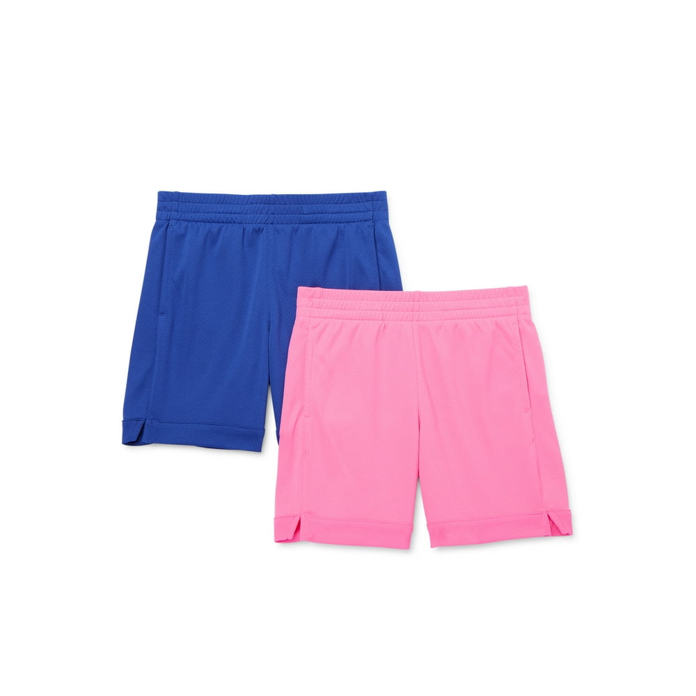 Athletic Works Athletic Works Girls Active Mesh Soccer Shorts, 2Pack, Sizes 418 & Plus