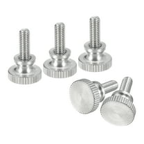 M4x10mm Knurled Thumb Screws, 5 Pack 304 Stainless Steel Flat Knurled Thumb Screws