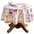 thumbnail image 1 of Happy Florals 100% Cotton Tablecloth for Dining | Tabletop | Decoration | Parties | Weddings | Spring/Summer [Sweety (Round, 69" Diameter)], 1 of 8