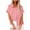 Pink, variant on Azrian Shirt Plus Size Women's Tops Fashion Solid Button Shirt Female V-Neck Loose T-shirt Blouse