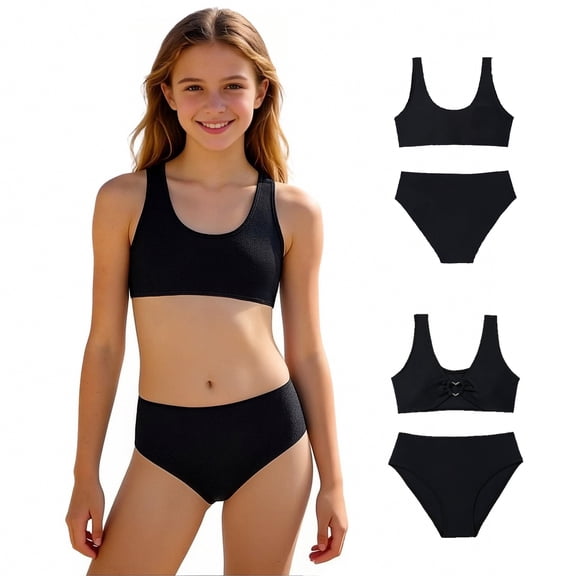 Kids Swimsuit Girls Swimsuit With Shorts Two Piece Girls Bathing Suit Girls Size 6-7 Years Bathing Suit