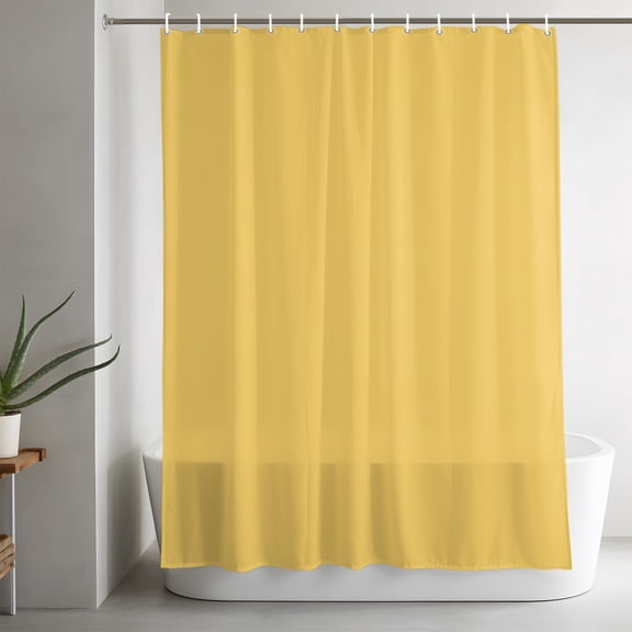 Shower Curtains for Bathroom-36"x72",Modern Yellow Solid Color Waterproof Bath Curtain Grommet Shower Curtain Set with Hooks,