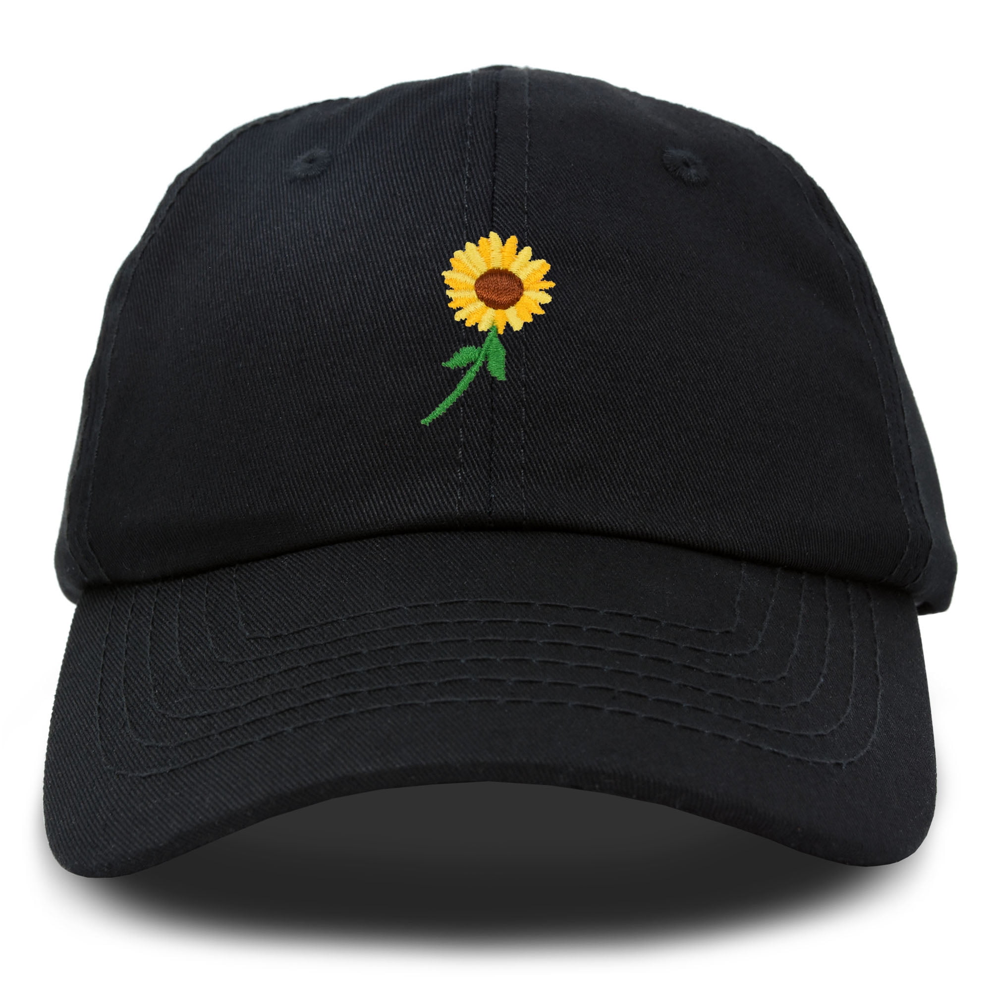 DALIX Sunflower Hat Womens Floral Baseball Cap in Black
