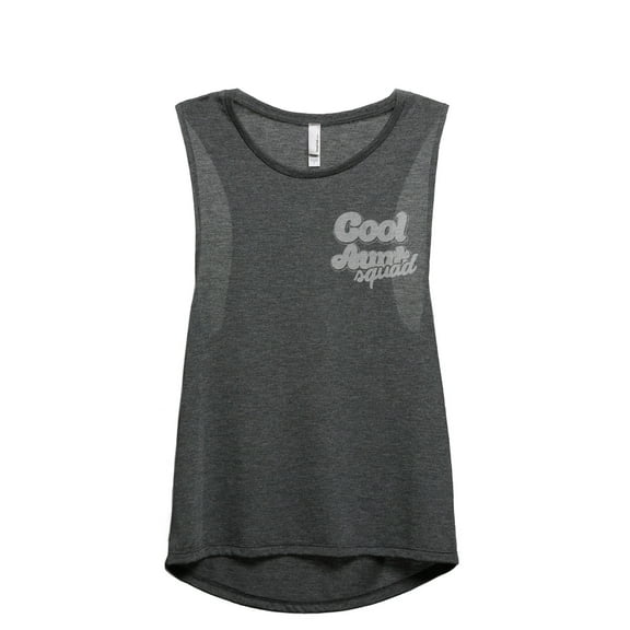 Cool Aunt Squad Women's Fashion Sleeveless Muscle Workout Yoga Tank Top Charcoal Grey 2X-Large
