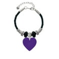 thumbnail image 2 of Delight Jewelry Acrylic 1" Purple Heart Sister Celtic Knot Leather Bead Bracelet, 7"+2" Extender, 2 of 4