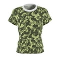 thumbnail image 2 of Green/Light Green Camo Abstract Pattern T-shirt for Women - Camo Color Code 0052, 2 of 6