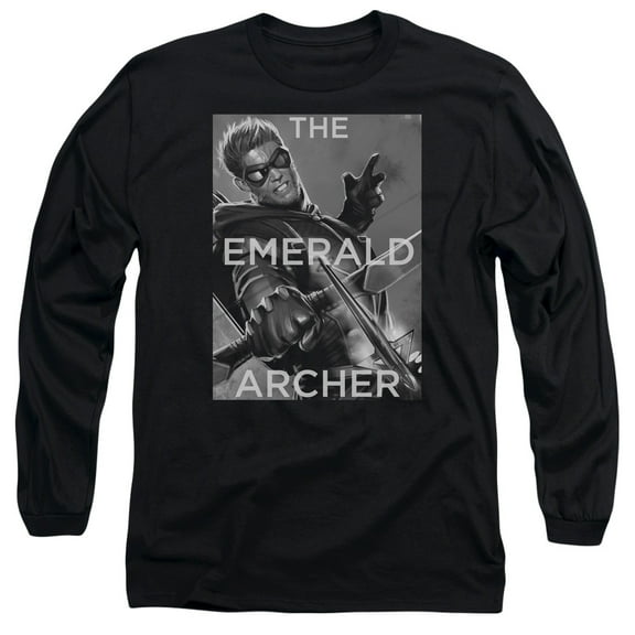 JLA Justice League Trigger Long Sleeve Adult 18/1 T-Shirt Black