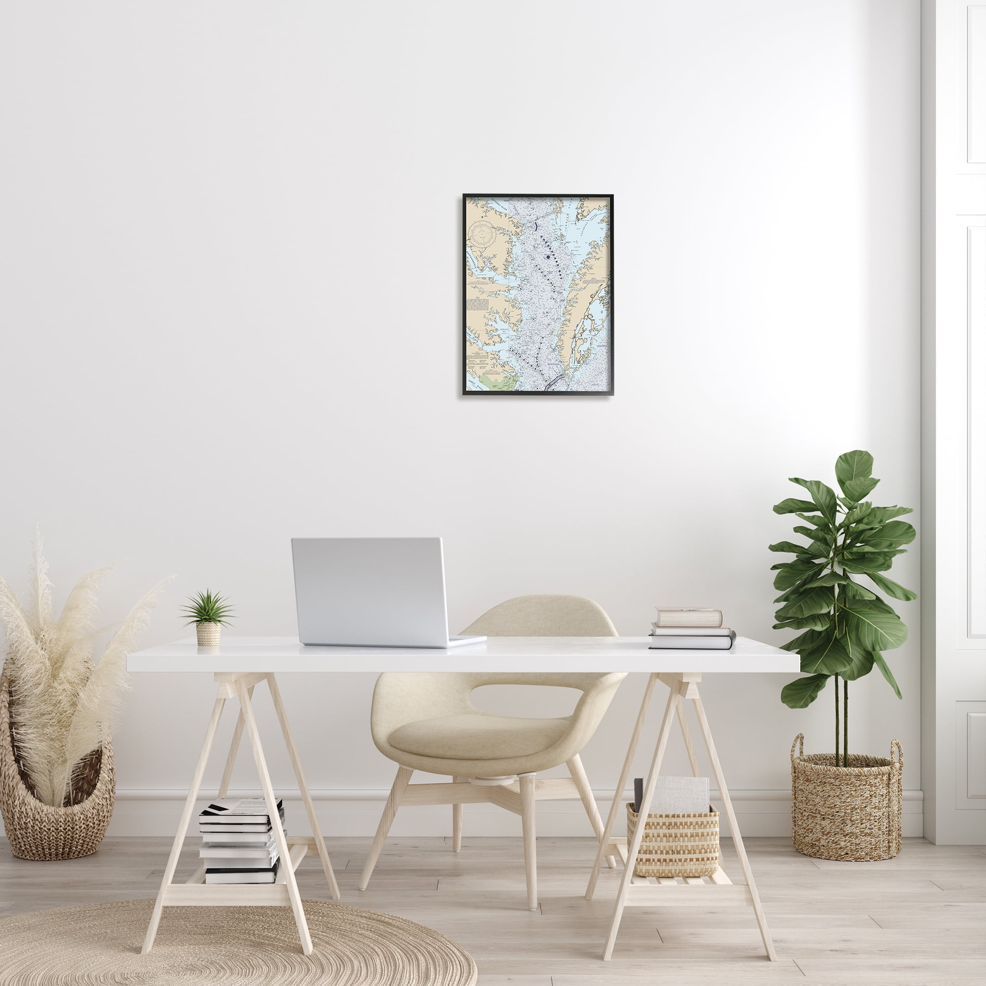 Stupell Industries Chesapeake Bay Water Flow Map Coastal Cartography, 16 x 20, Designed by Daphne Polselli