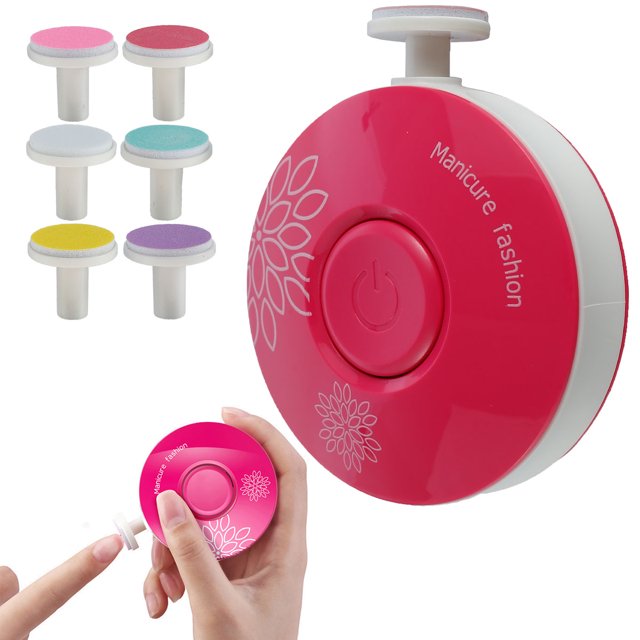 Muyoka Recortador de uñas para bebés Seguro eléctrico Cortaúñas para bebés Kit de lima de uñas para bebés Juego de manicura con 6 cabezales de molienda para recién nacidos Niños pequeños Dedos de los Muyoka Hogar