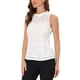 thumbnail image 4 of Inspira Chic Conjunto Top Sin Mangas de Encaje Floral con Cuello Fruncido y Espalda con Abertura para Mujeres XL Blanco, 4 of 7