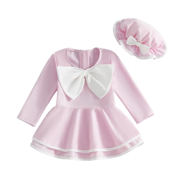 ZXLBBD Girls' Swimwear Toddler Baby Bow One Piece Romper with Hat Bathing Suit Kids Rash Guard Lightweight Vacation Outfit
