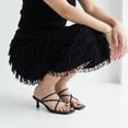 thumbnail image 3 of Cushionaire Maui Strappy Womens Sandals with Kitten Heels – Vegan Leather Square Toe Dress Sandals for Women with Dressy Metal Accent Toe Loop, 3 of 21