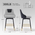 thumbnail image 2 of Counter Height Bar Stools with Full Back, 25 Inch Swivel Bar Stools Set of 2, Ergonomic Backrest and Metal Footrest, Modern Bar Stools for Kitchen Counter, Island, Dining Room, 2 of 8